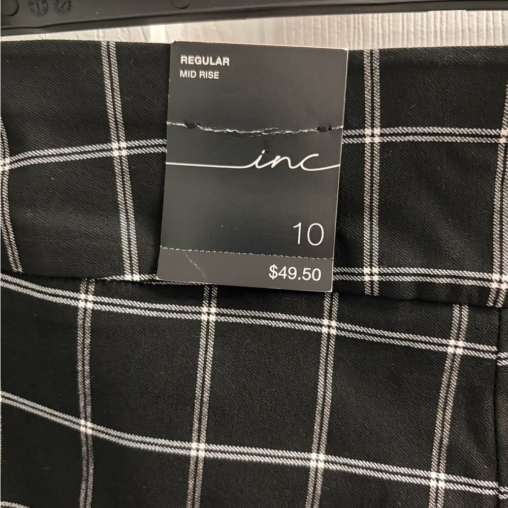 INC International Concepts High Waist Black Checkered Shorts NWT - Picture 4 of 6